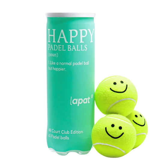 Aesthetic Happy Padel Balls — Pro Quality (3-Pack)