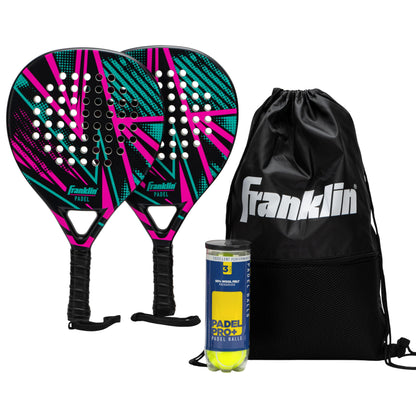 Franklin Sports - Axel Padel Set - 2 Rackets + Balls + Case