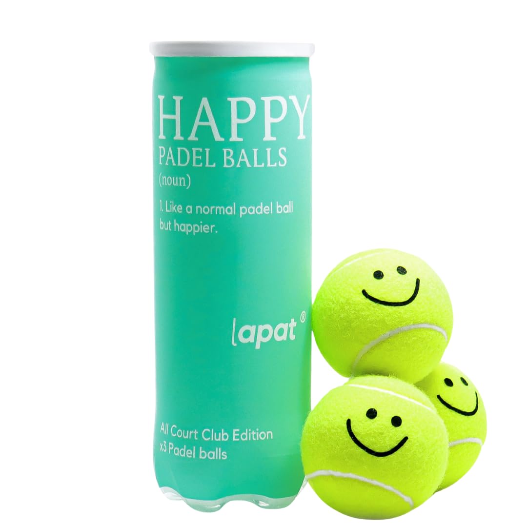 Aesthetic Happy Padel Balls — Pro Quality (3-Pack)